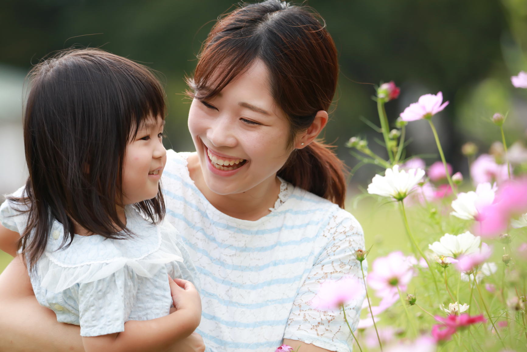 Smile parent and child